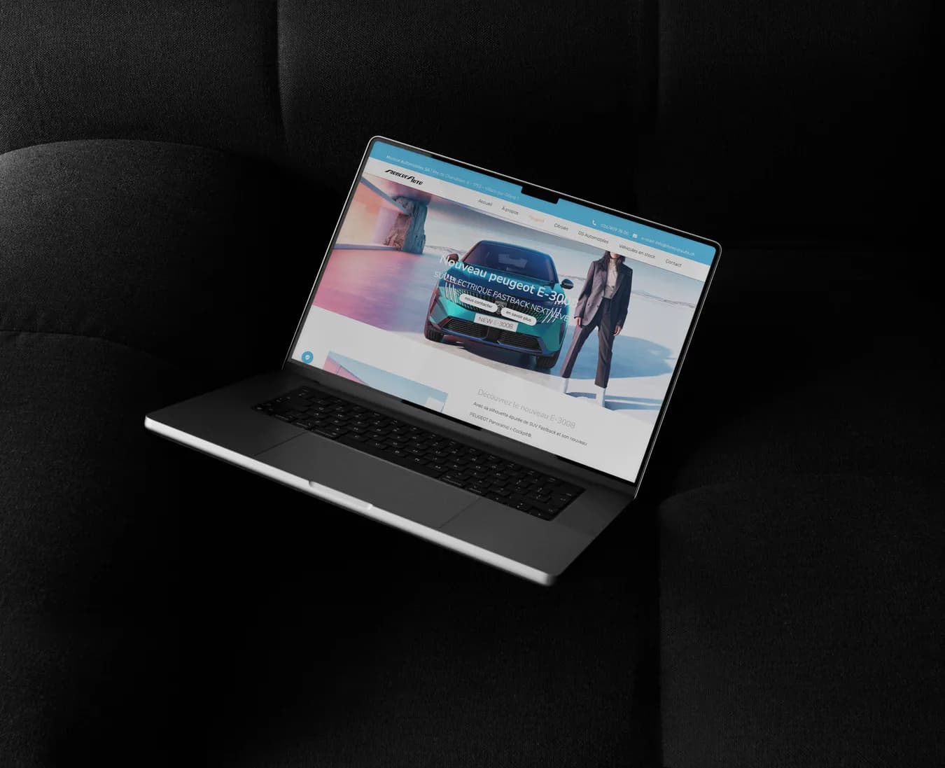Site web Moncor Automobiles sur MacBook