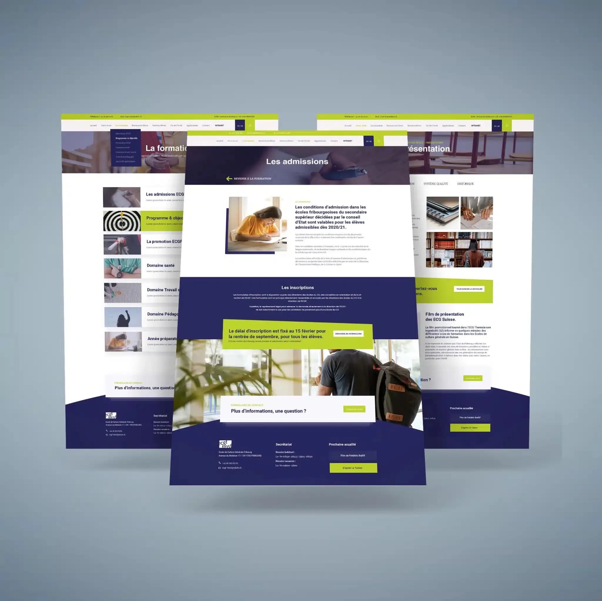 Version mobile du site ECGF sur iPhone